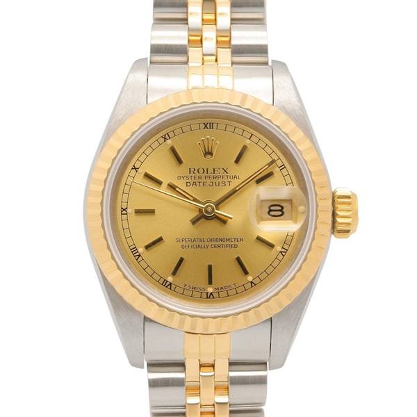 ROLEX Datejust No. 96 Wrist Watch 69173 Automatic 18KYG Gold SS Used Women