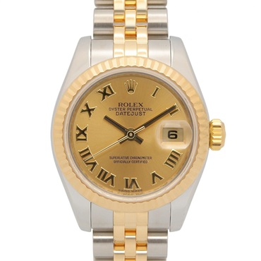 ROLEX Datejust V-series Champagne Roma Wrist Watch 179173 AT 18KYG Gold Women