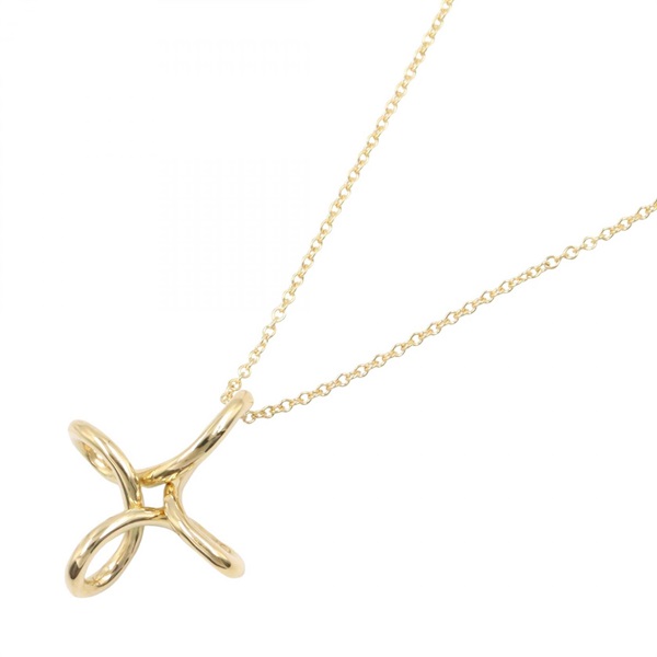 TIFFANY＆CO Infinity Cross Pendant Necklace 18KYG Yellow Gold Used Women