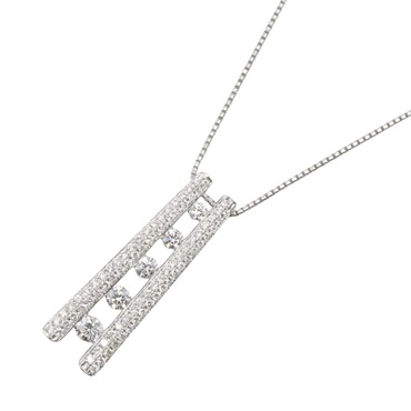 JEWELRY Diamond Necklace Pendant Pt900 Platinum Used Women 45.5㎝