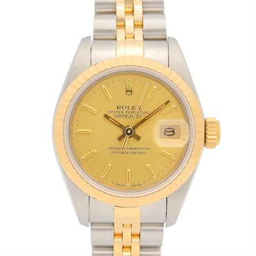 ROLEX Datejust X-Series Champagne Bar Wrist Watch 69173 Auto 18KYG SS Used Women