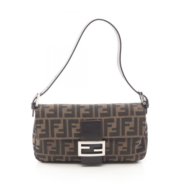 FENDI Mamma bucket Handbag 26424 canvas leather Brown Used Women