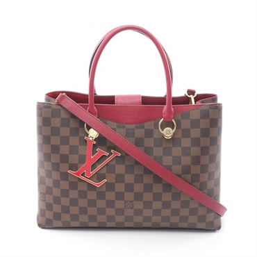 LOUIS VUITTON LV Riverside Shoulder Tote Handbag N40052 Damier Brown Used LV