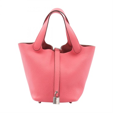 HERMES Picotin Lock PM tote Handbag Y Taurillon Clemence Rose azalee Used SHW