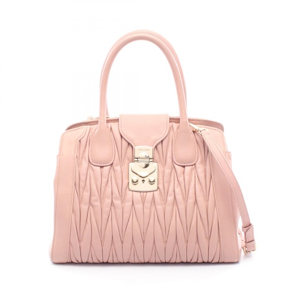 Miu Miu MATELASSE shoulder crossbody Handbag leather Pink Used Women