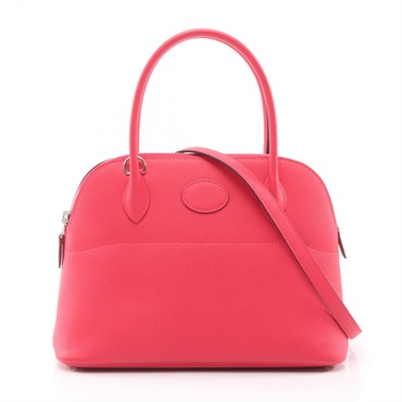 HERMES Bolide 27 shoulder Handbag D Epsom Rose extreme Used SHW