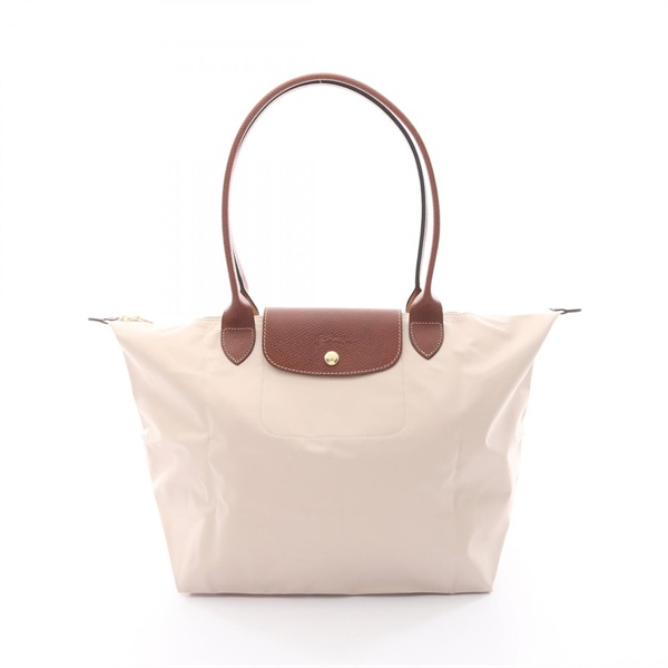 Longchamp Le Pliage Original L Shoulder Tote Bag canvas leather Beige NEW Women