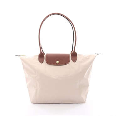 Longchamp Le Pliage Original L Tote Bag canvas leather Beige Brown NEW Women L18