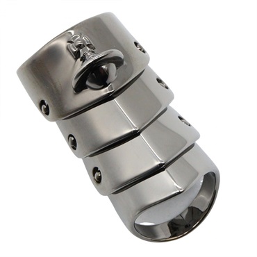 Vivienne Westwood Armor Ring Gunmetal Silver925 Black NEW #S US Size 5.75