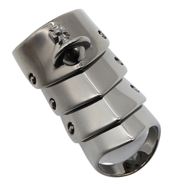 Vivienne Westwood Armor Ring Gunmetal Silver925 Black NEW #S US Size 5.75