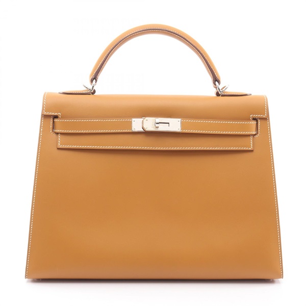 HERMES Kelly 32 shoulder Handbag I Chamonix leather Natural Used Women SHW
