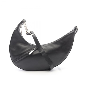 Salvatore Ferragamo Shoulder Bag 21 0229 leather Black Half moon Used Women