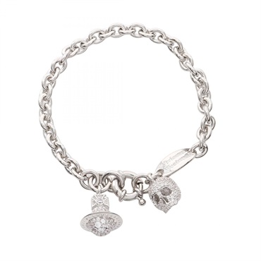 Vivienne Westwood CIRCE Orb Bracelet 6102025B/02P102 SS Rhinestone NEW 17cm