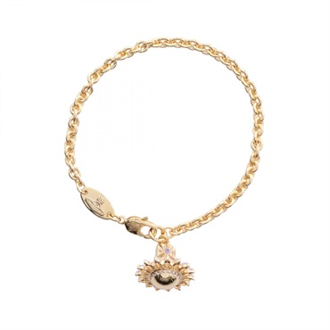 Vivienne Westwood JORDANA Bracelet 16.5cm Gold Plated Rhinestone Pink NEW Women