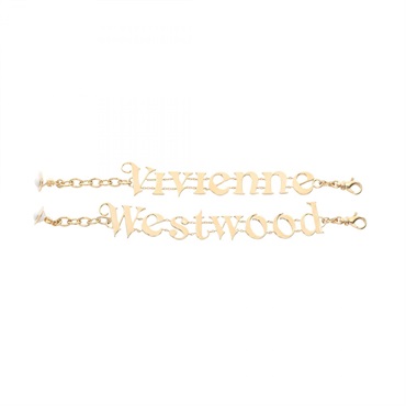 Vivienne Westwood Raimunda Twin Logo Bracelet 61020223/02R175 Gold Plated NEW VW