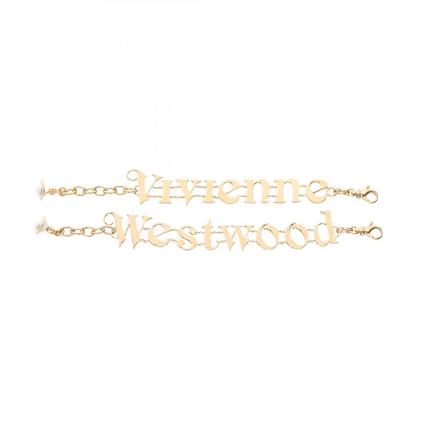 Vivienne Westwood Raimunda Twin Logo Bracelet 61020223/02R175 Gold Plated NEW VW