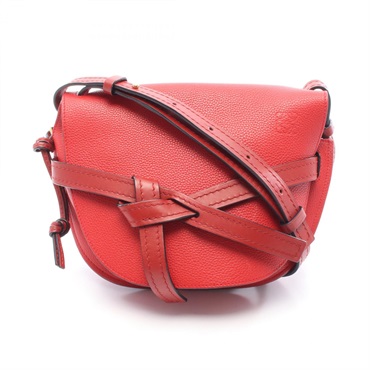 LOEWE Gate Small Crossbody Shoulder Bag leather Red Used Women