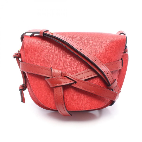 LOEWE Gate Small Crossbody Shoulder Bag leather Red Used Women