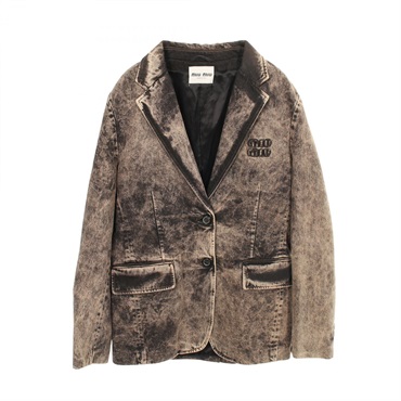 Miu Miu Denim Tailored Jacket cotton Brown Used Women size 42