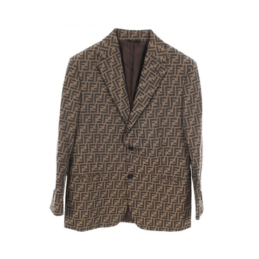FENDI Zucca tailored jacket blazer #50 polyester Brown Used mens