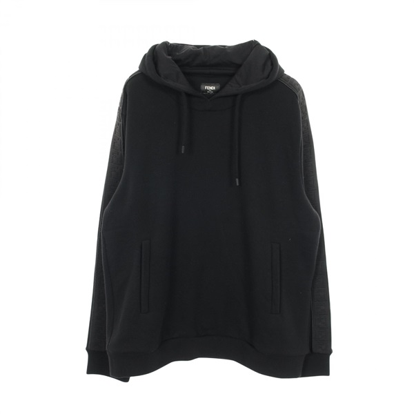 FENDI FF Line logo Hoodie FY0981 A2F1 cotton Black #L Used mens