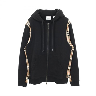BURBERRY Zip-up Hoodie cotton Black Beige #XS Used mens