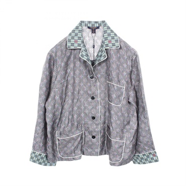 LOUIS VUITTON Monogram pajamas shirt #36 silk Black Multicolor Used Women