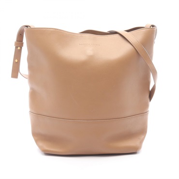 BOTTEGA VENETA Crossbody Shoulder Bag leather Beige Used Women