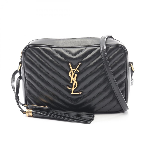 SAINT LAURENT PARIS LOU CAMERA Shoulder crossbody Bag 520534 leather Black Used
