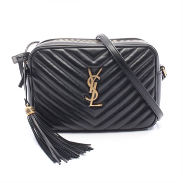 SAINT LAURENT PARIS LOU Monogram camera crossbody Shoulder Bag leather Black
