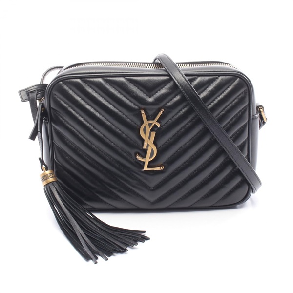 SAINT LAURENT PARIS LOU Monogram camera crossbody Shoulder Bag leather Black