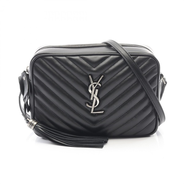 SAINT LAURENT PARIS LOU Monogram camera crossbody Shoulder Bag leather Black