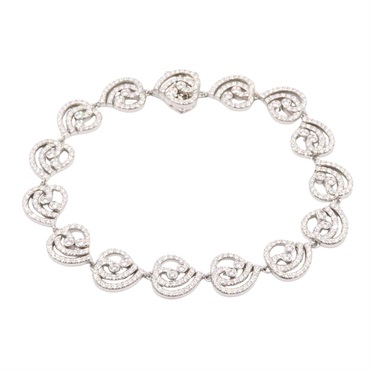 TIFFANY＆CO Enchant Heart Bracelet Pt950 Platinum Diamond Clear Used Women