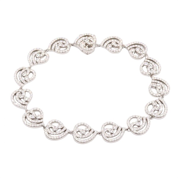 TIFFANY＆CO Enchant Heart Bracelet Pt950 Platinum Diamond Clear Used Women