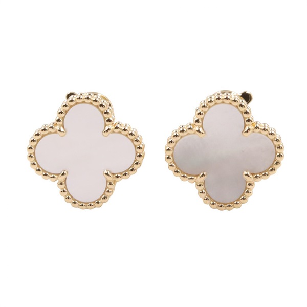 Van Cleef & Arpels Vintage Alhambra Mother of pearl Pierced earrings 18KYG Women