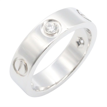 CARTIER Love Ring 3P Diamond 18KWG White Gold Used unisex US size 6.75 #54