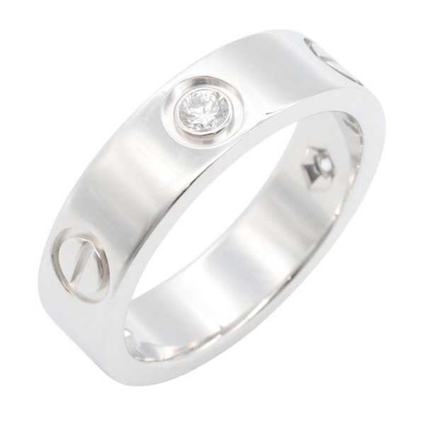 CARTIER Love Ring 3P Diamond 18KWG White Gold Used unisex US size 6.75 #54