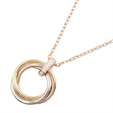 CARTIER Trinity Necklace Diamond 18KYG Yellow 18KPG 18KWG Gold Used women