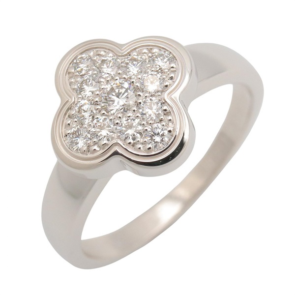 Van Cleef & Arpels Pure Alhambra Diamond Ring 18KWG White Gold Used Women