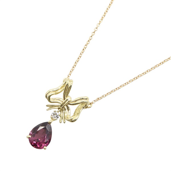 TIFFANY＆CO Garnet Diamond Garnet Necklace Pendant 18KYRG Gold Used Women