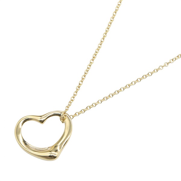 TIFFANY＆CO Open Heart Necklace Pendant 18KYG Yellow Gold Used Women