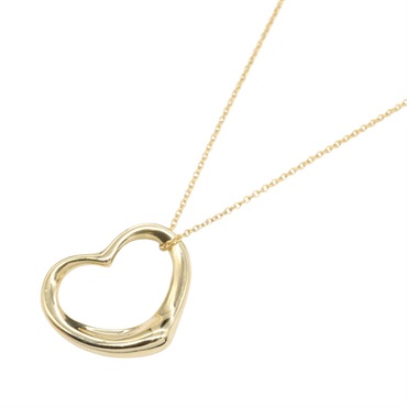 TIFFANY＆CO Open Heart Necklace Pendant Medium 18KYG Yellow Gold Used Women