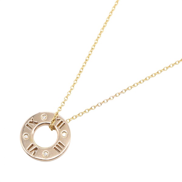 TIFFANY＆CO Atlas Necklace 4PD Diamond Pendant 18KRG Pink Rose Gold Used Women