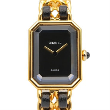 CHANEL Premiere M Wrist Watch H0001 Quartz Gold Plated Leather belt Used Women