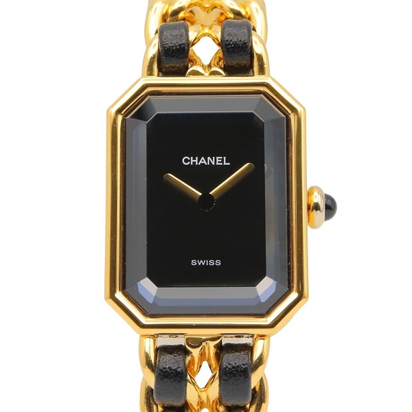 CHANEL Premiere M Wrist Watch H0001 Quartz Gold Plated Leather belt Used Women