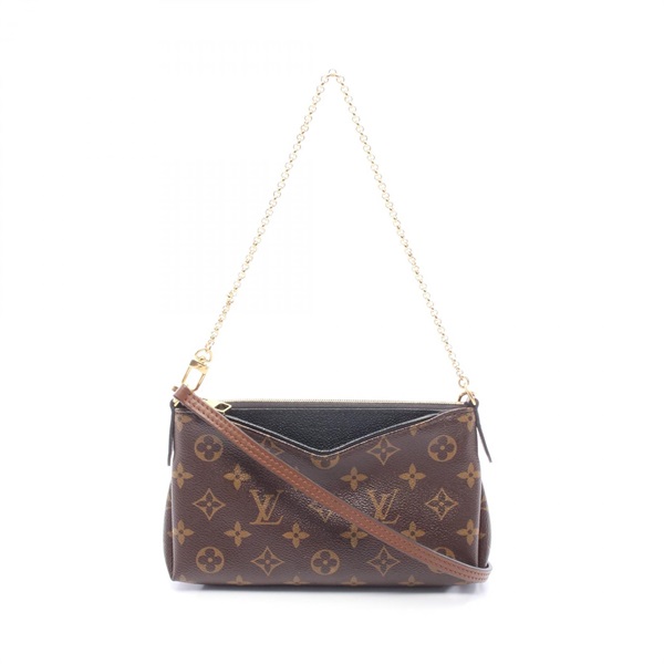 LOUIS VUITTON Pallas clutch chain crossbody shoulder Handbag M41639 Monogram BK