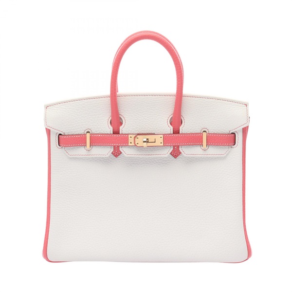 HERMES Birkin 25 Handbag Y Togo leather leather White Pink Rose azalee GHW Used