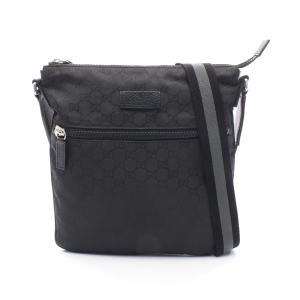 GUCCI GG pattern Shoulder Crossbody Bag 509639 Nylon leather Black Used Women