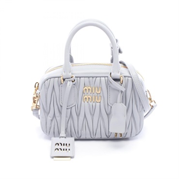 Miu Miu VIT.DAINO SOFT Shoulder Crossbody Handbag 5BB123 leather Blue Used Women