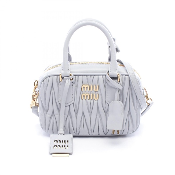 Miu Miu VIT.DAINO SOFT Shoulder Crossbody Handbag 5BB123 leather Blue Used Women